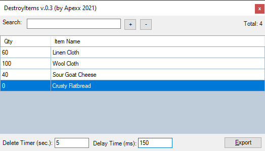 More information about "Destroy Items"