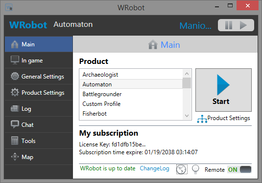 More information about "WRobot Subscription (1 session)"